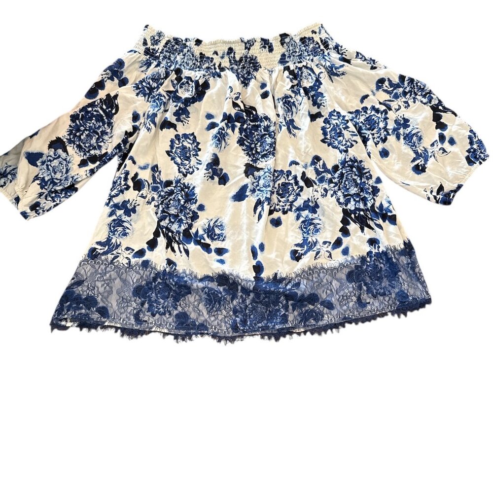 Chelsea & Theodore off the Shoulder Blouse Floral & Lace - Picture 2 of 4